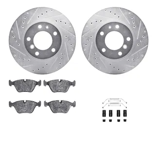 R1 Concepts WGSH1-31020 eLINE Rotor - Drilled & Slotted - Silver W/ Performance Pads